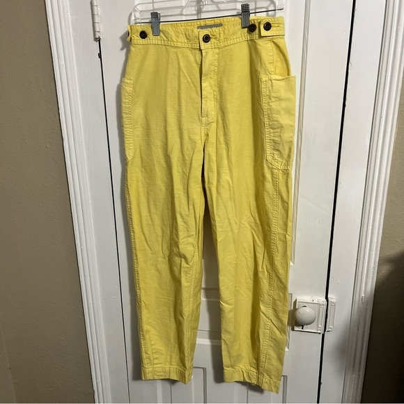 Everlane Butter Yellow The Fatigue Barrel Pant Linen Cotton Preppy Coastal 6 G2 - Picture 3 of 9